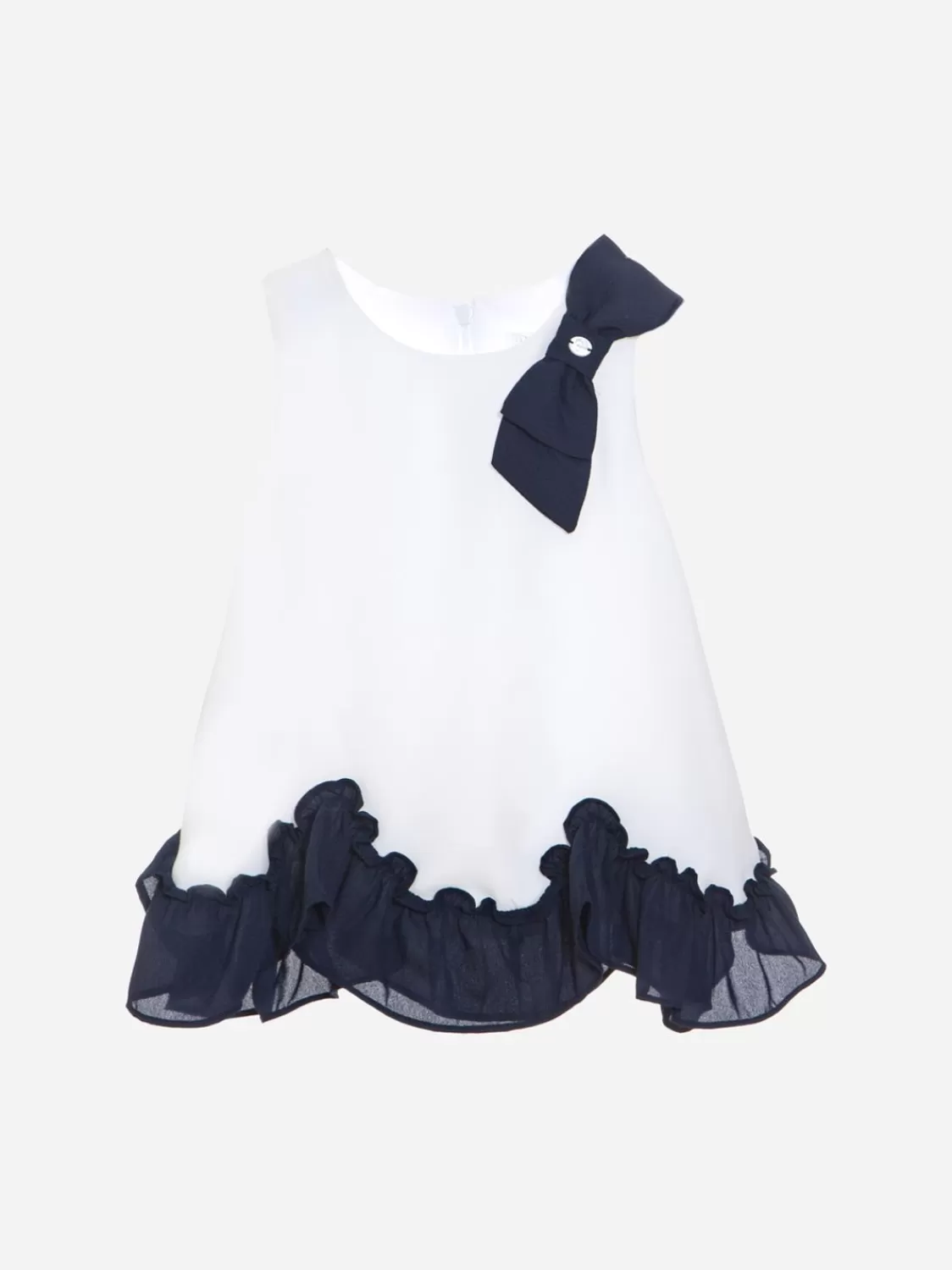 Baby Patachou Witte Jurk Gemaakt Van Chiffon
