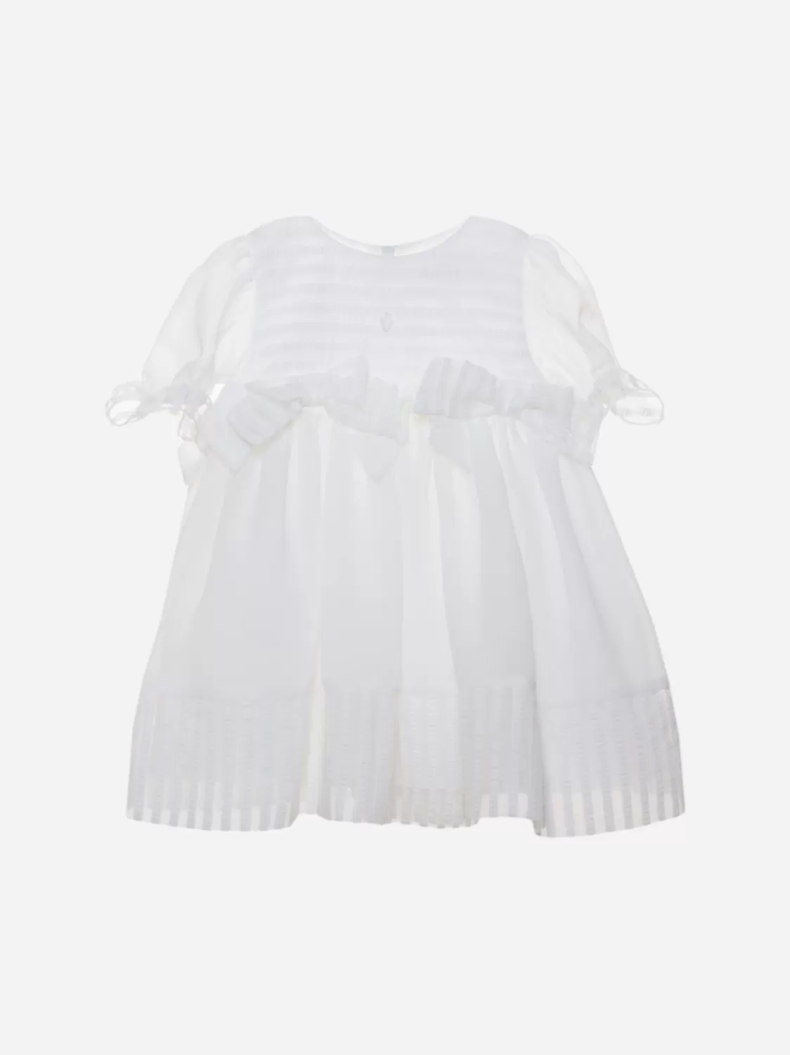 Baby Patachou Witte Jurk Met Korte Mouwen En Strikken