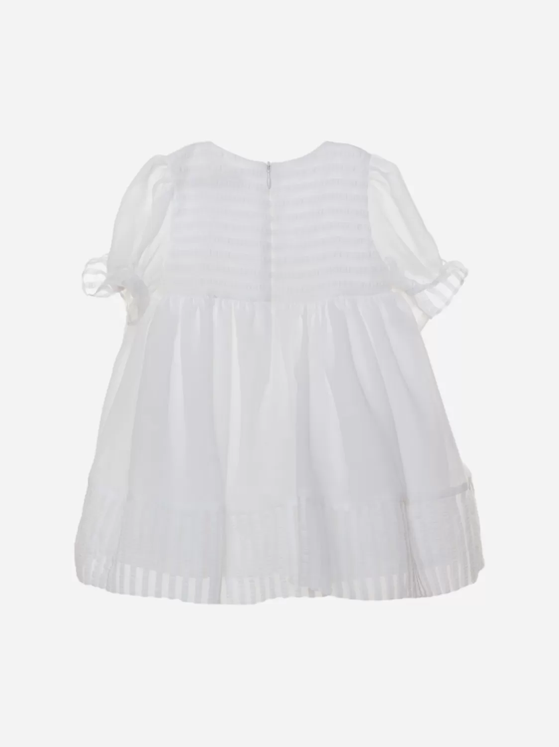 Baby Patachou Witte Jurk Met Korte Mouwen En Strikken