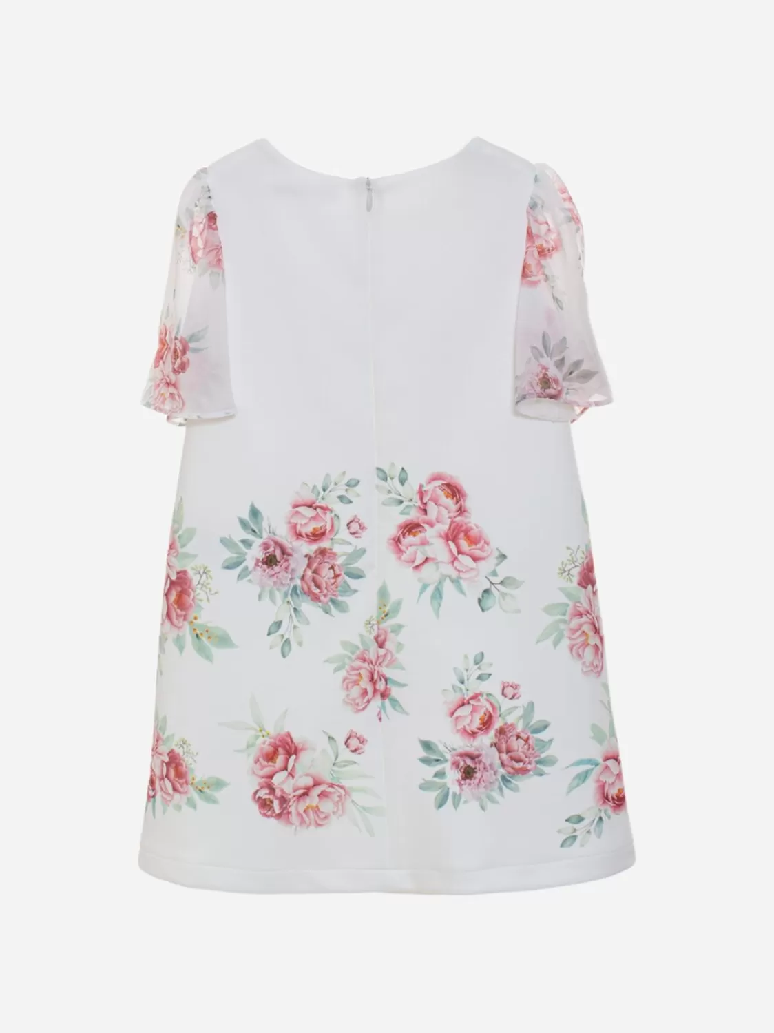 Meisje Patachou Witte Jurk Met Rozenprint