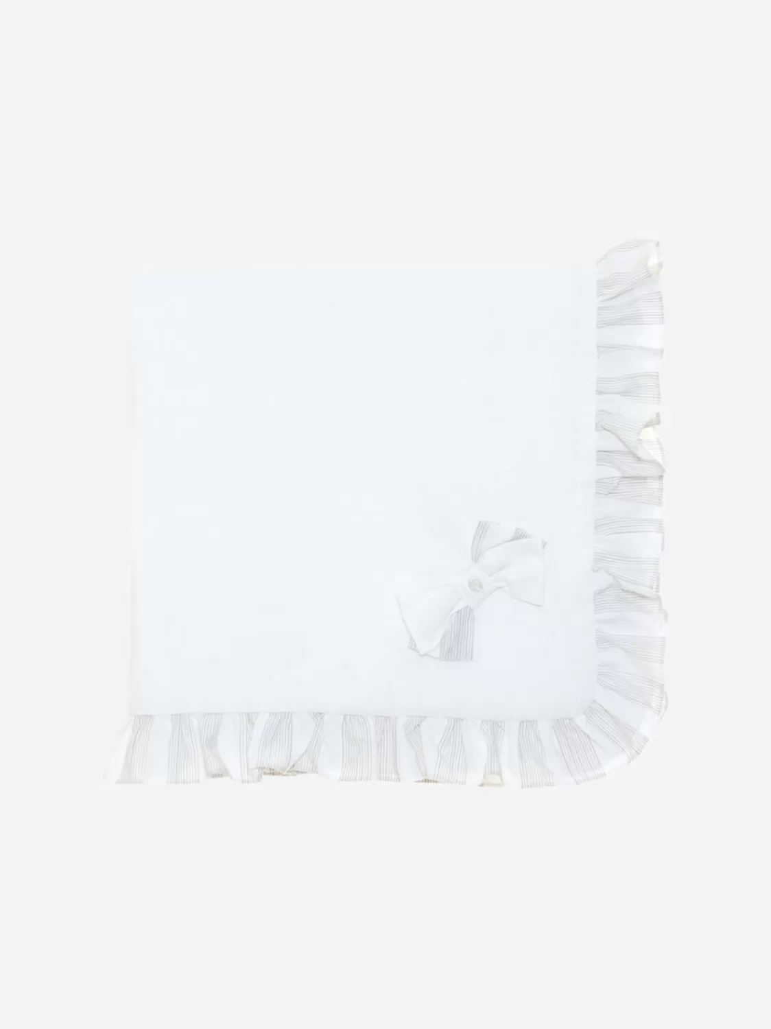 Baby Patachou Witte Katoenen Deken Met Strik