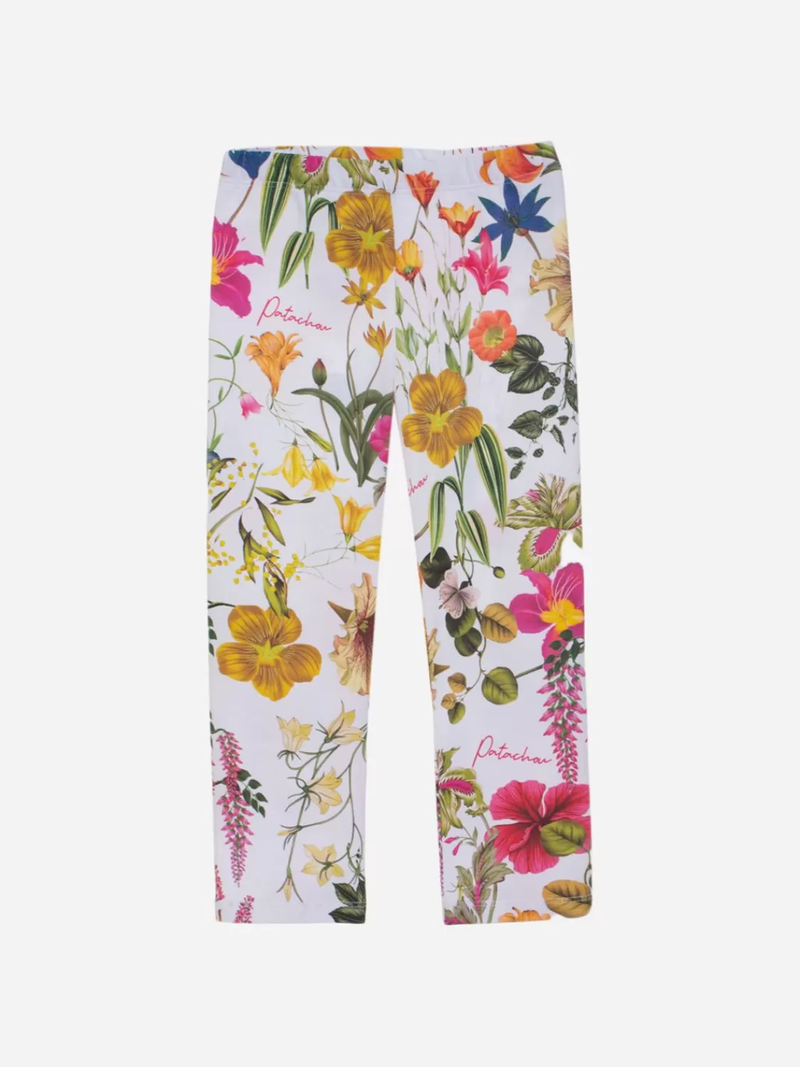 Meisje Patachou Witte Legging Met Botanische Print Voor Kinderen, Meisje