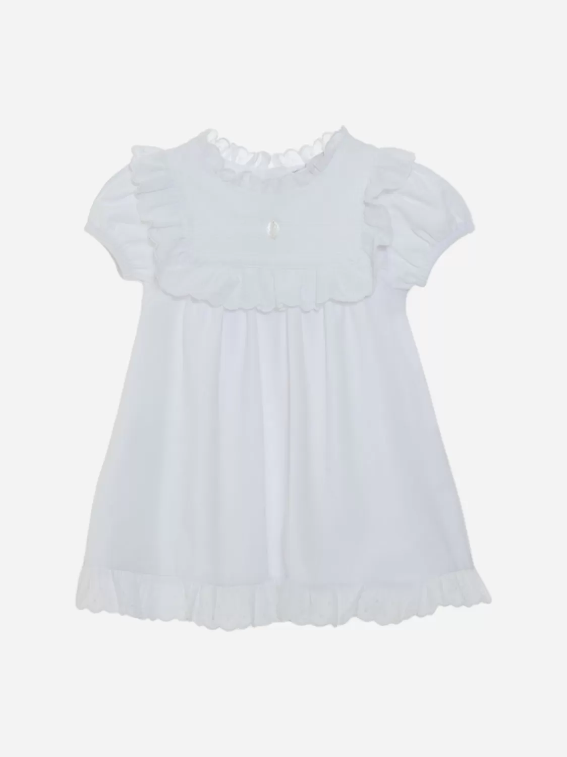 Baby Patachou Witte Meisjesjurk In Jersey