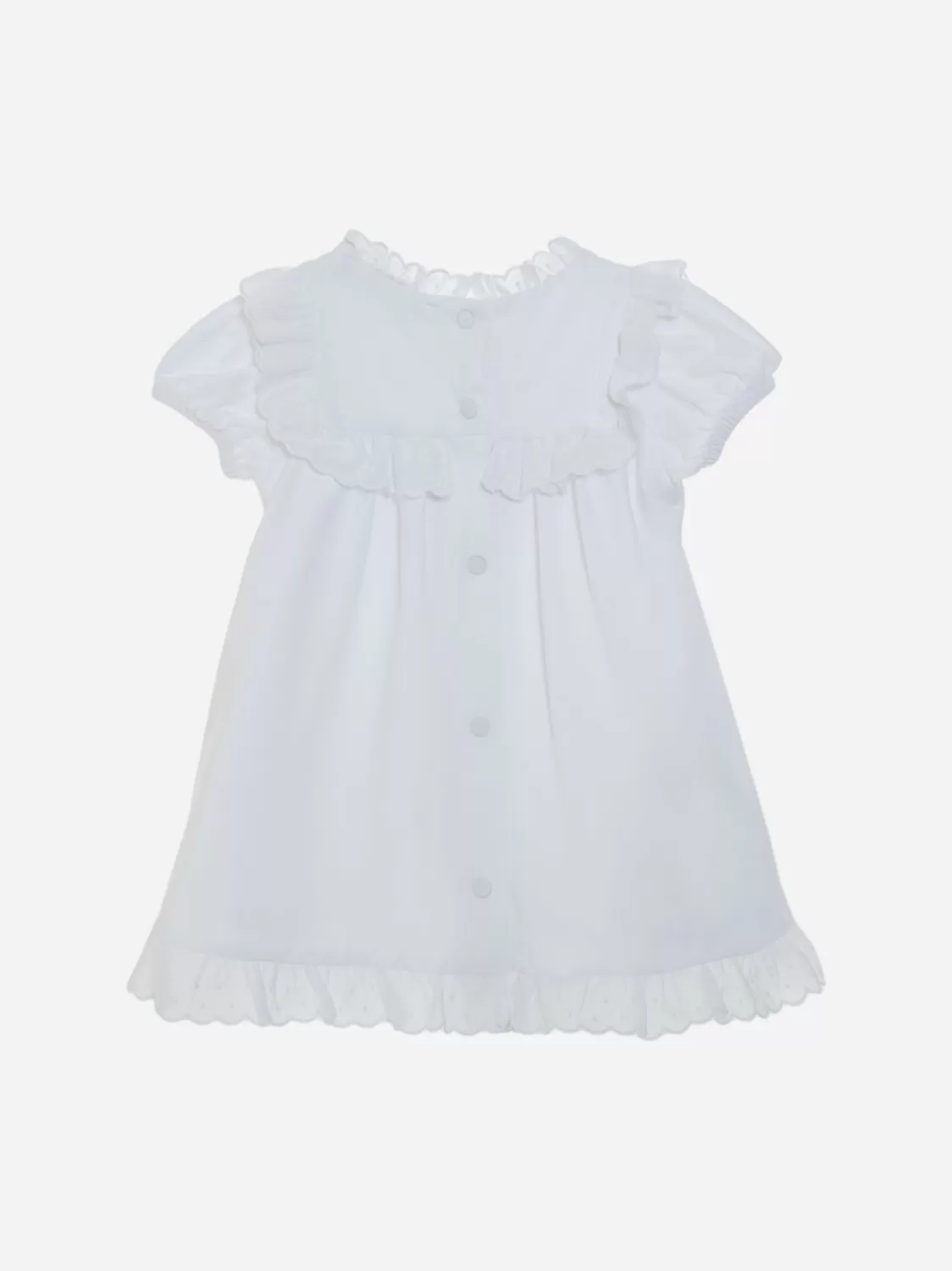 Baby Patachou Witte Meisjesjurk In Jersey