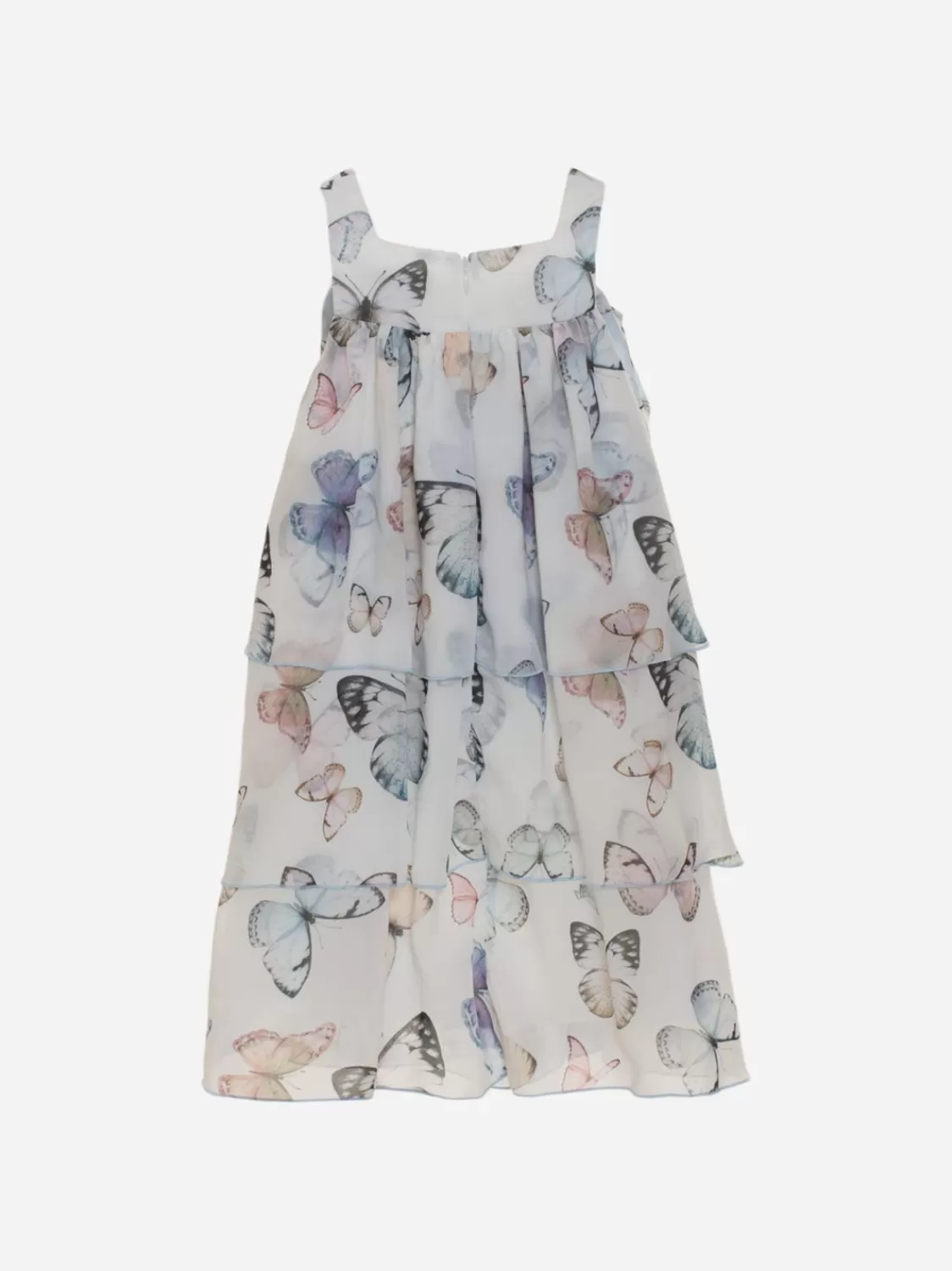 Meisje Patachou Witte Meisjesjurk Met Veelkleurige Vlinderprint