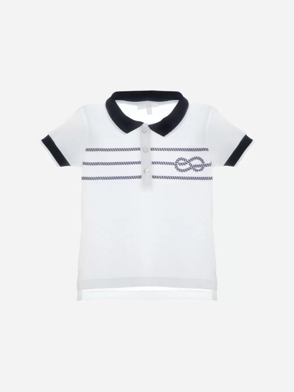 Baby Patachou Witte Polo Voor Jongens In Jersey