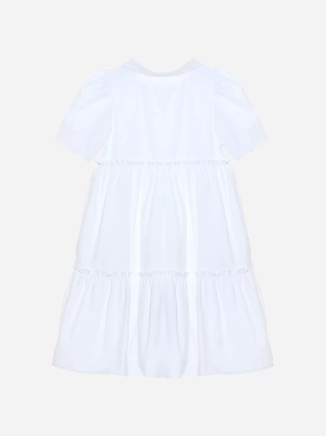 Meisje Patachou Witte Poplin-Jurk Met Korte Mouwen