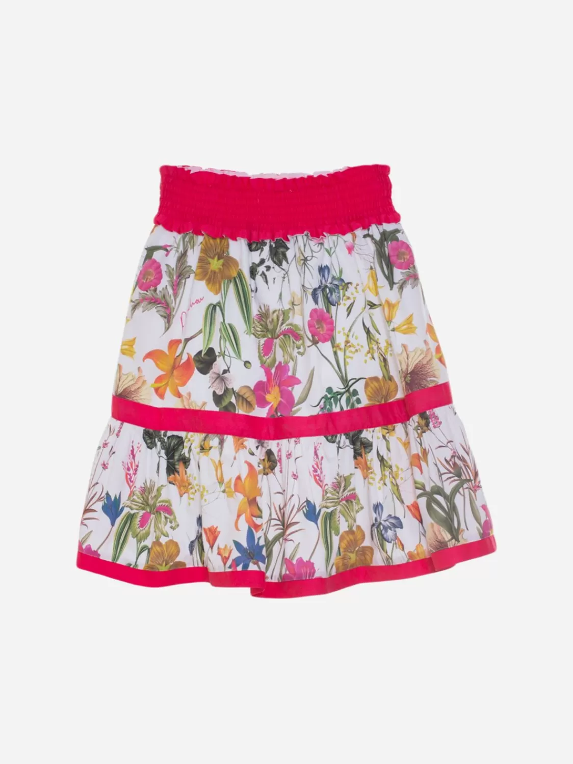 Meisje Patachou Witte Rok Met Botanische Print Voor Kinderen, Meisje