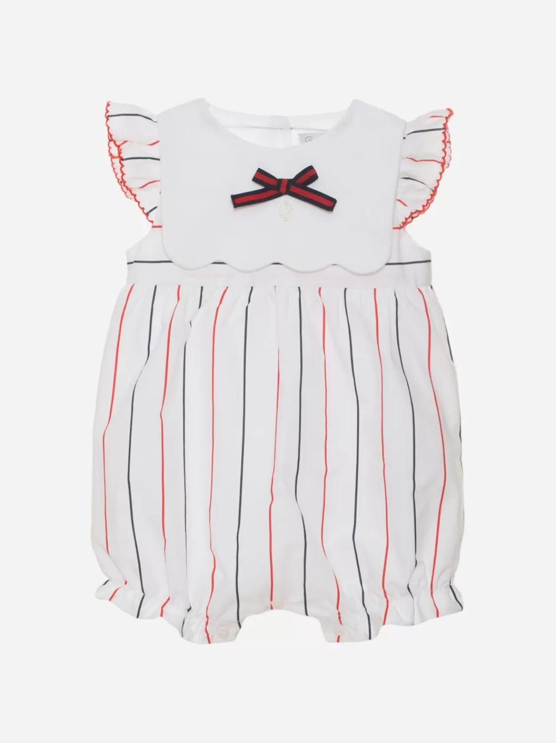 Baby Patachou Witte Romper Voor Babymeisjes Met Strepen