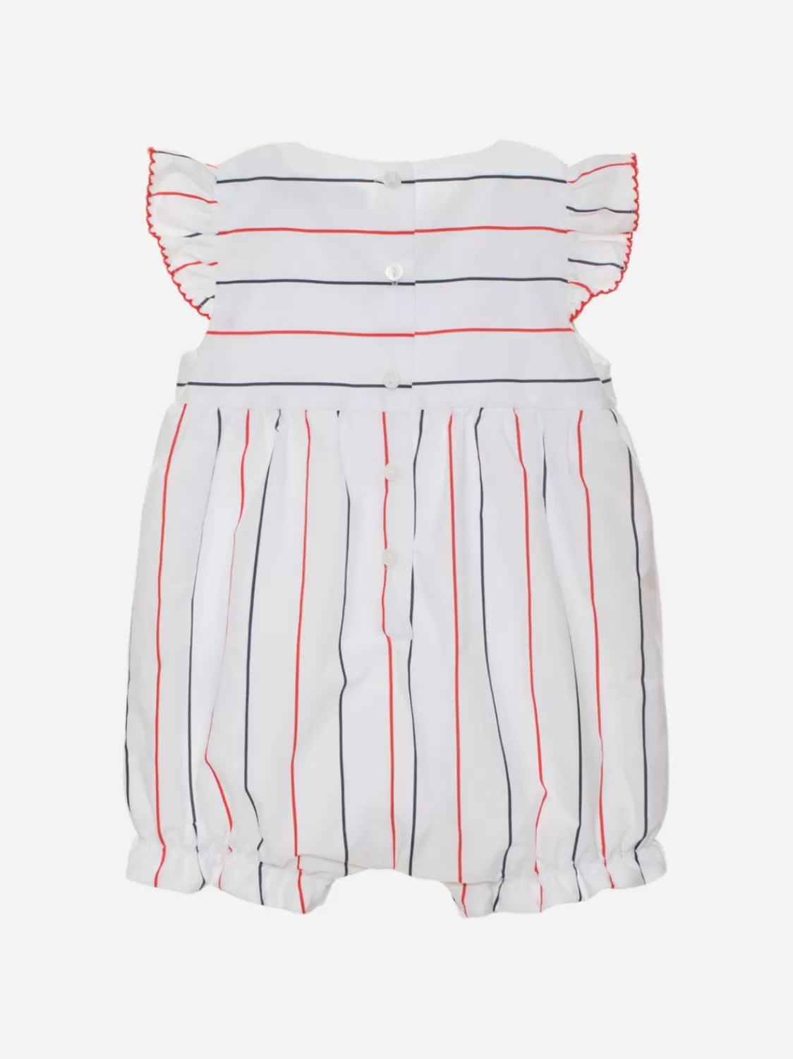 Baby Patachou Witte Romper Voor Babymeisjes Met Strepen
