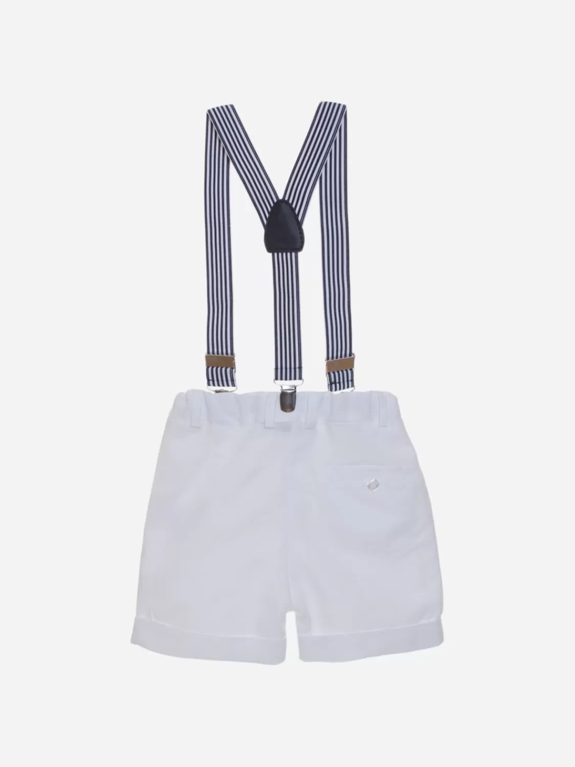 Baby Patachou Witte Shorts Voor Jongens Met Bretels