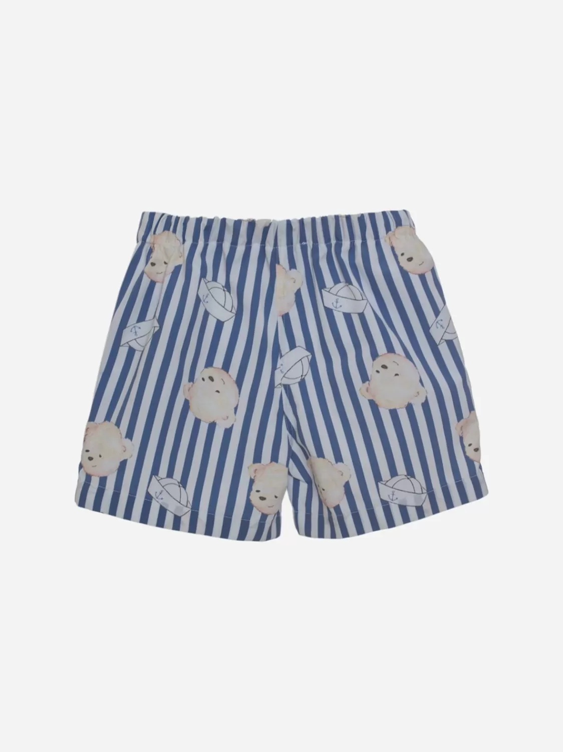 Baby Patachou Zwemshort Met Teddybeerprint En Blauwe Strepen